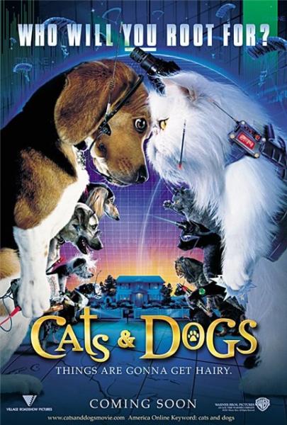Постер Кошки против собак / Cats &amp; Dogs (Лоуренс Гутерман) [2001, семейный, приключения, комедия, DVDRip]